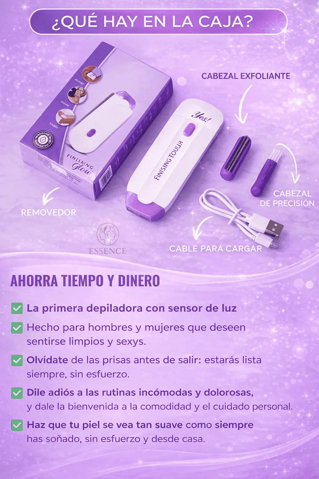 Depiladora Eléctrica Finishing Touch Glow ✨ ¡El cuidado que tu piel merece, todos los días!